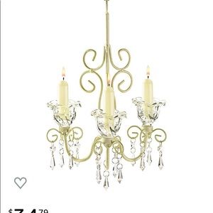 Vintage metal glass candle chandelier